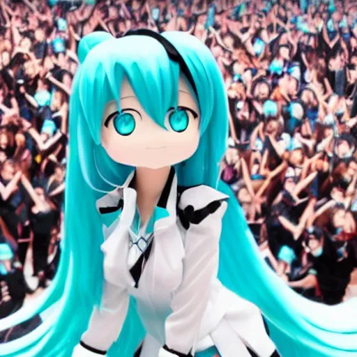 Prompt: miku hatsune on stage