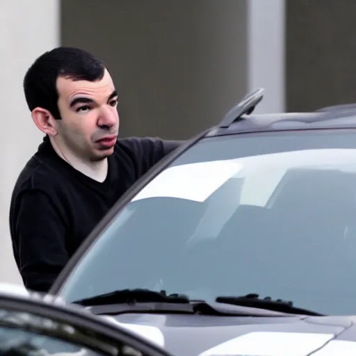Prompt: Nathan Fielder robbing a bank