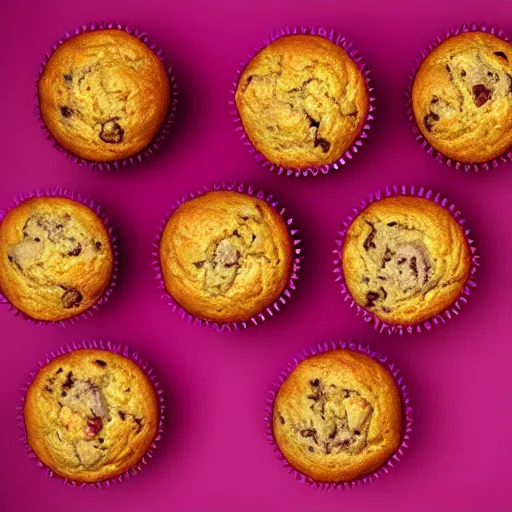 Image similar to photograph of muffins, hyperrealism