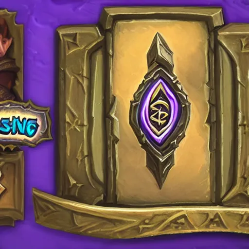 Image similar to a hearthstone card back depicting a dagger, the hearthstone symbol in the center