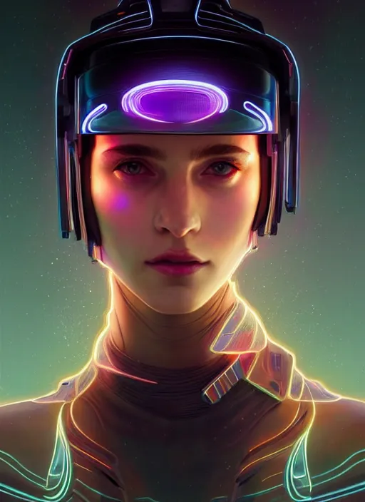 Image similar to symmetry portrait of a very beautiful caucasian young cyberpunk woman wearing a visor, sci - fi, tech wear, glowing lights intricate, elegant, highly detailed, digital painting, artstation, concept art, smooth, sharp focus, illustration, art by artgerm and greg rutkowski and alphonse mucha