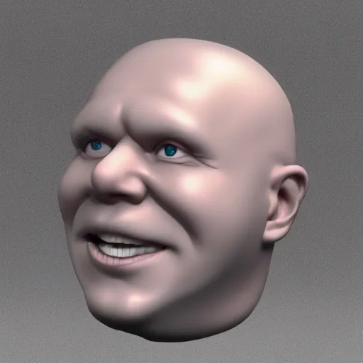 Prompt: blob with a detailed handsome face, 3 d render, rendered lighting