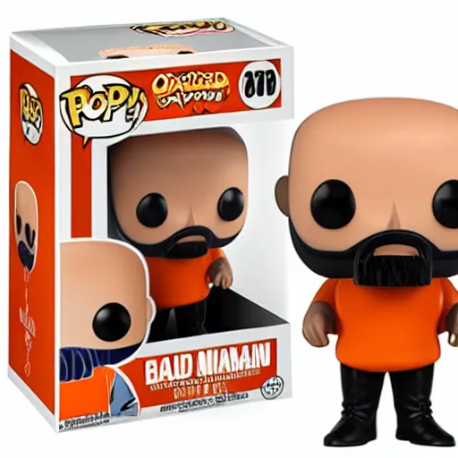 Image similar to funko pop bald man with an orange beard