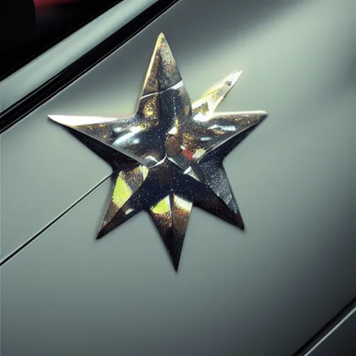 Prompt: ultra - close - up of child's hand attaching a star - shaped sticker to the surface of a car, digital art by ruan jia and mandy jurgens and artgerm, highly detailed, trending on artstation, award winning