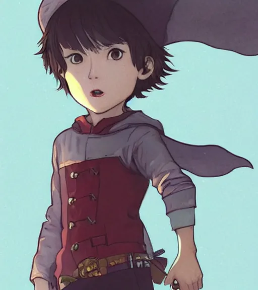 Prompt: attractive little boy character inspired in little red riding hood and batman, digital artwork made by akihiko yoshida and makoto shinkai, anatomically correct, symmetrical