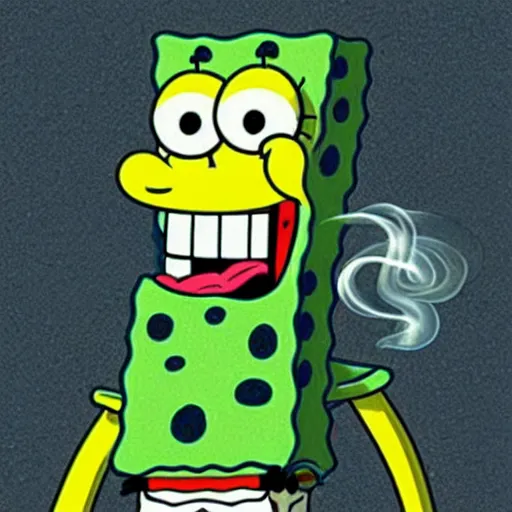 Prompt: spongebob smoking weed, realistic