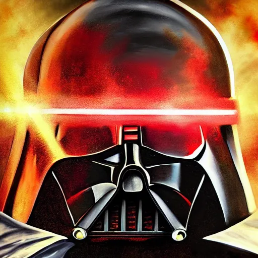 Prompt: darth vader in the warhammer 40k universe, artstation hall of fame gallery, editors choice, #1 digital painting of all time, most beautiful image ever created, emotionally evocative, greatest art ever made, lifetime achievement magnum opus masterpiece, the most amazing breathtaking image with the deepest message ever painted, a thing of beauty beyond imagination or words, 4k, highly detailed, cinematic lighting