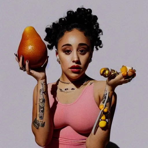 Prompt: Photo of Doja Cat holding a spoon in her hand, hyperrealistic