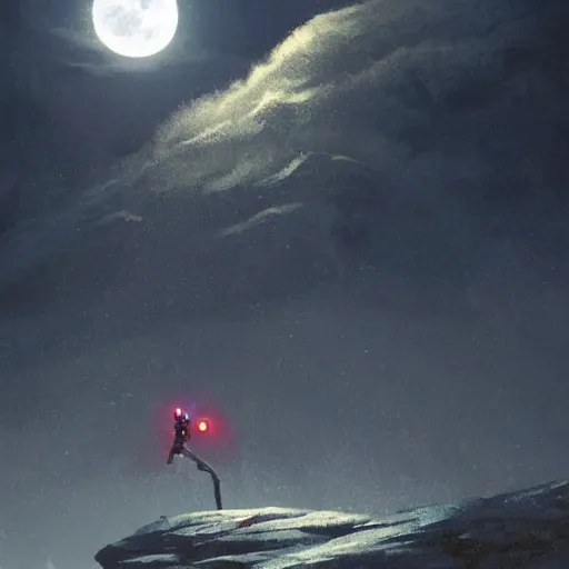 Prompt: A were-robot, howling at the Moon, fantasy art by Greg Rutkowski