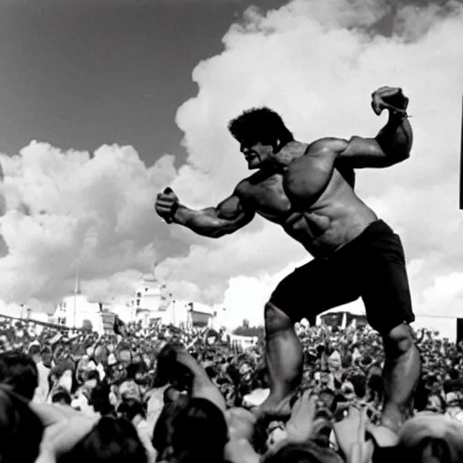 Image similar to hulk performing at woodstock