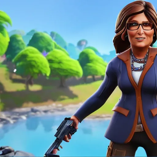 Image similar to a detailed portrait of sarah palin in fortnite, unreal engine 5 rendered, incredibly highly detailed and realistic, 8 k, sharp focus, studio quality