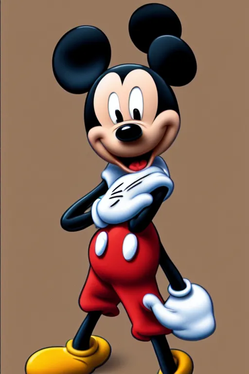 Prompt: Mickey Mouse, concept art by Vini Naso