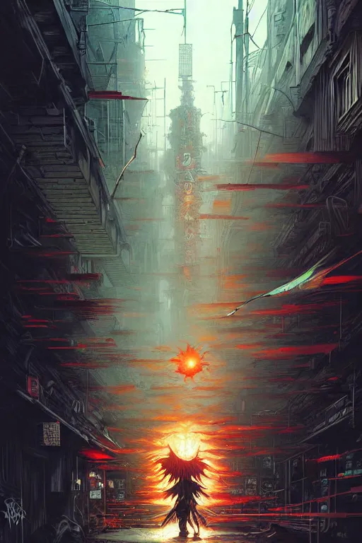 Image similar to graffiti sorcerer runs out of mana, modern urban setting, detailed illustration by greg rutkowski, junji ito, and dan mumford, fantastic art award winning best ultra detailed magnificent deep sharp focus concept art