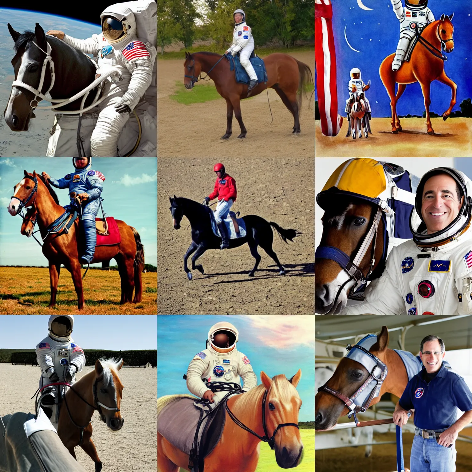 Prompt: horse rides astronaut gary marcus