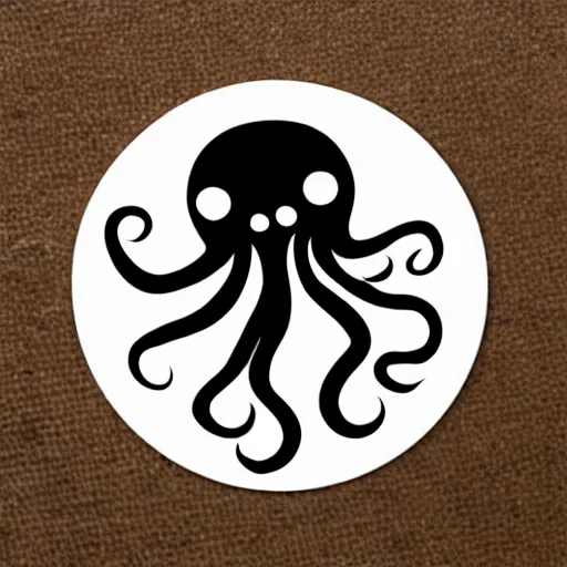 Prompt: cute octopus with a sword sticker