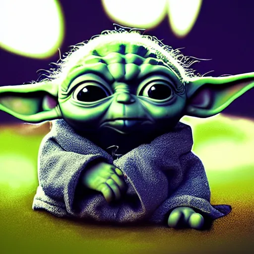 Image similar to baby yoda by beeple