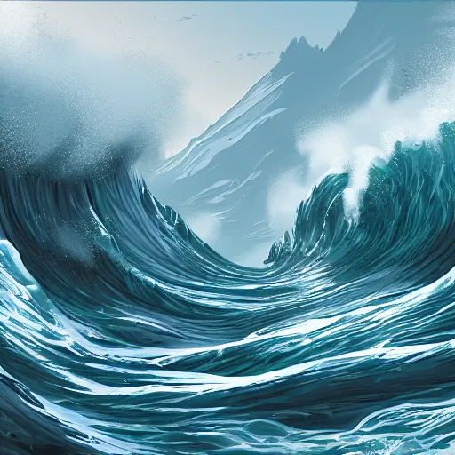 Image similar to digital artwork of a wonderful an big galion, waves. d & d, illustration, realism, trending on artstation