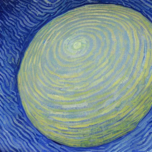 Image similar to the flat earth painted by van gogh