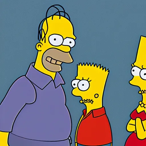 Image similar to a realistic version of the simpsons.