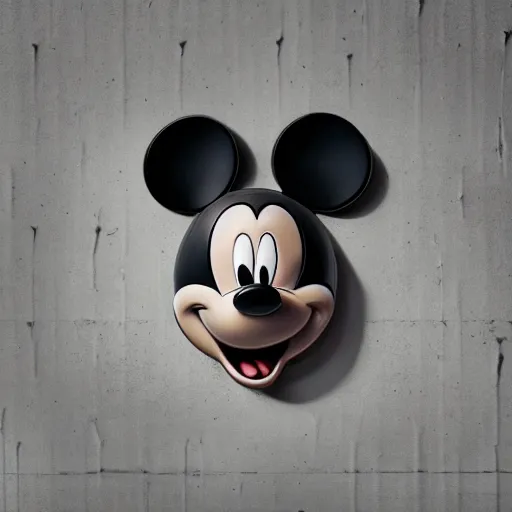 mickey mouse head, wet, broken, melting, | OpenArt | Diffusion Stable fractal