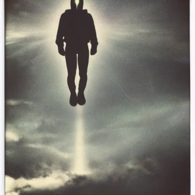 Prompt: polaroid photo an alien abduction