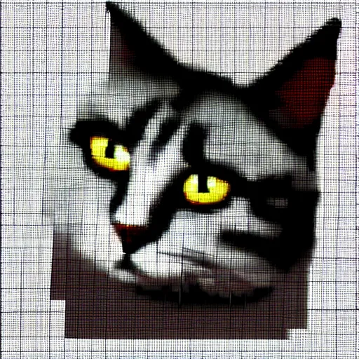 Prompt: pixel art of a cat, white background