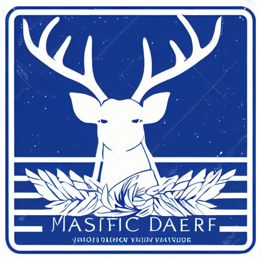 Image similar to a majestic deer, iconic logo symbol