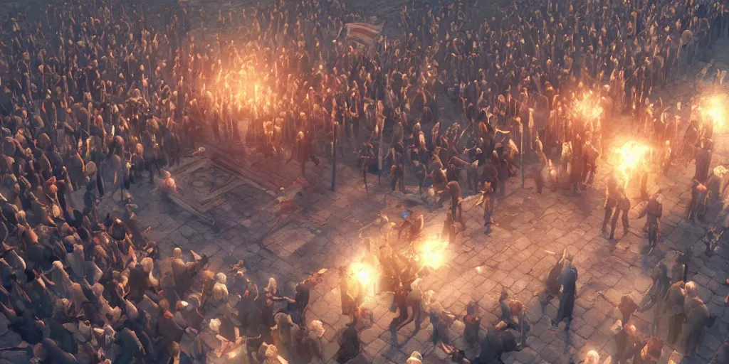 Prompt: i am happy to join with you today in what will go down in history as the greatest demonstration for freedom in the history of our nation. ultrafine hyperrealistic colored illustration, intricate linework, sharp focus, octopath traveler, final fantasy, unreal engine highly rendered, global illumination, radiant light, intricate environment