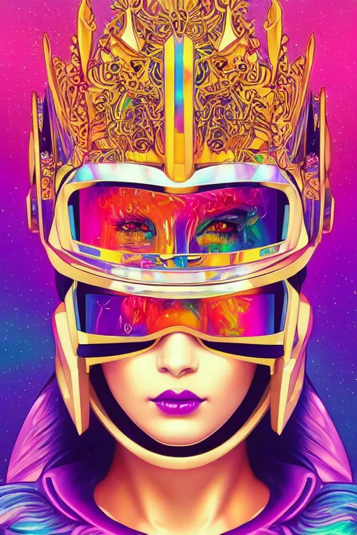 Image similar to a full portrait of the lisa frank daft punk vaporwave diva, gothic, highly detailed, digital painting, crown of skulls, artstation, smooth, sharp focus, illustration, art by artgerm and greg rutkowski and alphonse mucha and william - adolphe bouguereau