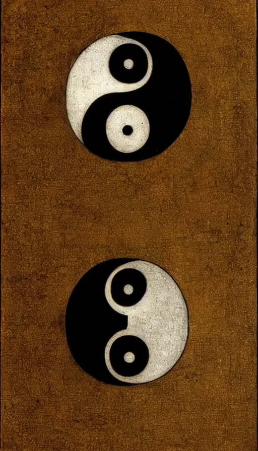 Image similar to Abstract representation of ying Yang concept, by Leonardo da vinci