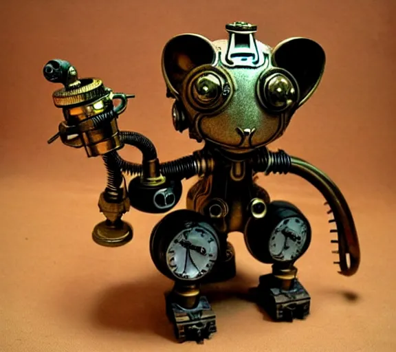 Image similar to steampunk ferret - shaped mech, steampunk steam - powered bioshock - inspired ferret - shaped mechanical animal