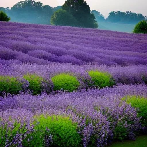 Image similar to i miss the placid lavendar dusks tinged with cerulean mist and watching spiders weaving gossamer into faint whispers of evening