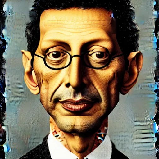 Prompt: portrait of jeff goldblum by hieronymous bosch