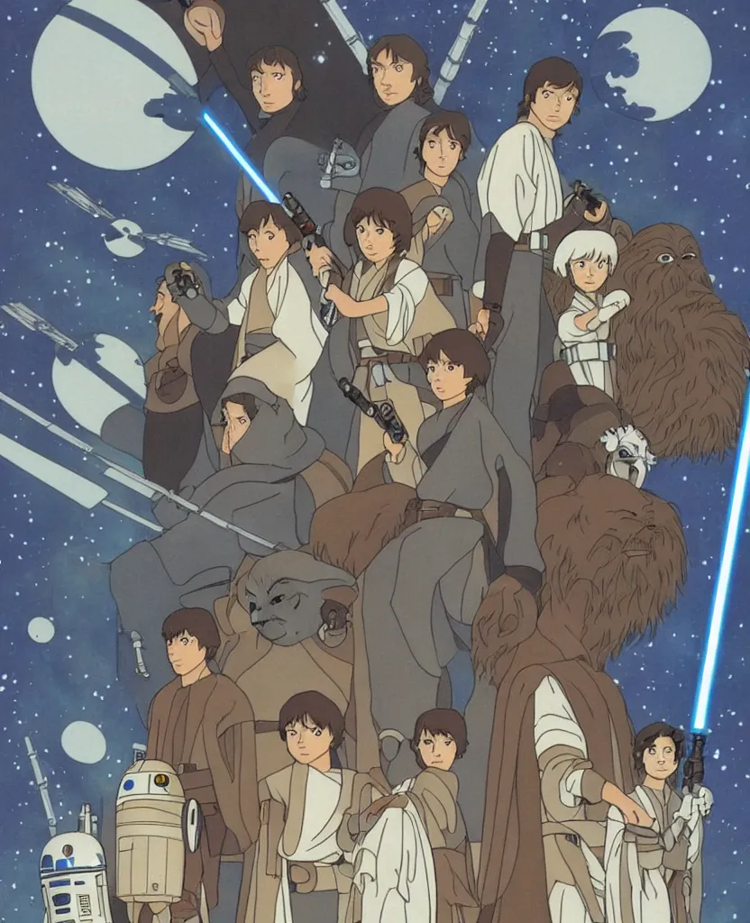 Prompt: star wars by Miyazaki, studio Ghibli