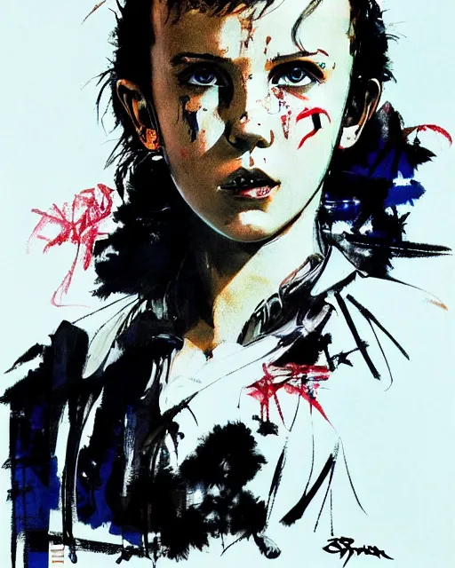 Image similar to millie bobby brown by yoji shinkawa