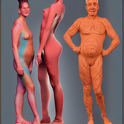 Image similar to seinfeld body paint human form detailed photography vector cutout zbrush