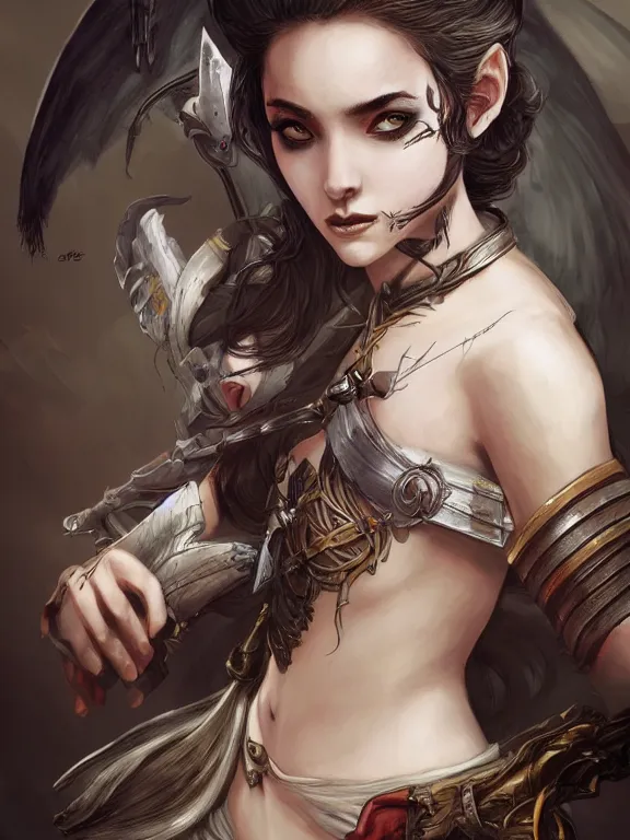 Image similar to a beautiful hyper realistic detailed epic concept art showing a noble knight women and her spirit raccoon above her, by artgerm, charlie bowater and harumi hironaka, in the style of dragon age, featured on artstation