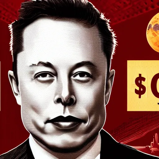 Image similar to Elon musk on the Mars Dollar bill