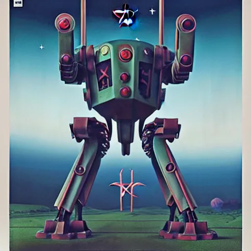 Image similar to occult mobile suit inscribed with satanic runes, demonic mechanical exoskeleton wearing magical hardsurface armour by simon stalenhag, frank gehry, rob gonsalves, carole feuerman, bandai box art