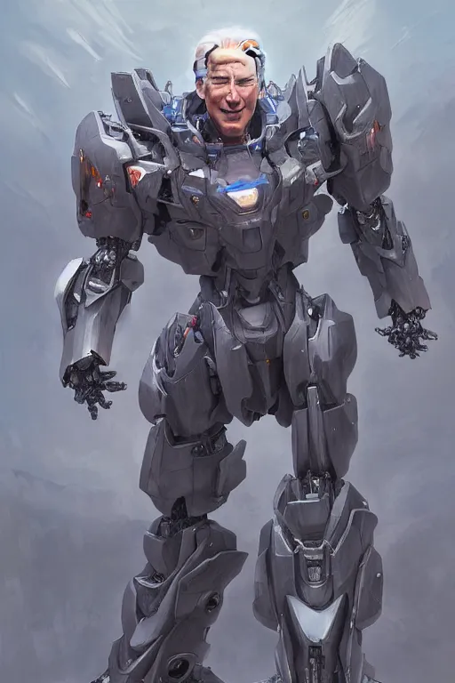 Image similar to portrait of joe biden as super mecha anime robot, joe biden, joe biden, intricate, highly detailed, smooth, artstation, digital illustration by ruan jia and mandy jurgens and artgerm and wayne barlowe and greg rutkowski and zdislav beksinski