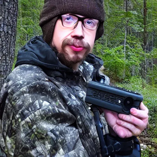 Prompt: Sam Hyde trail cam