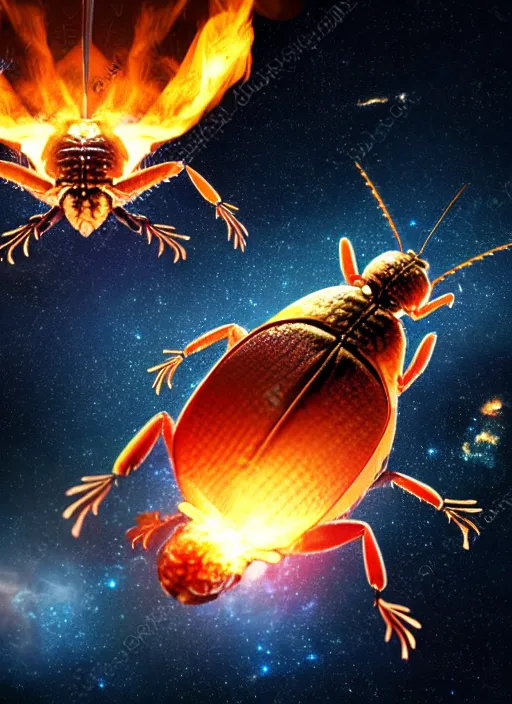 realistic detailed photo of a cockroaches on fire in Stable Diffusion