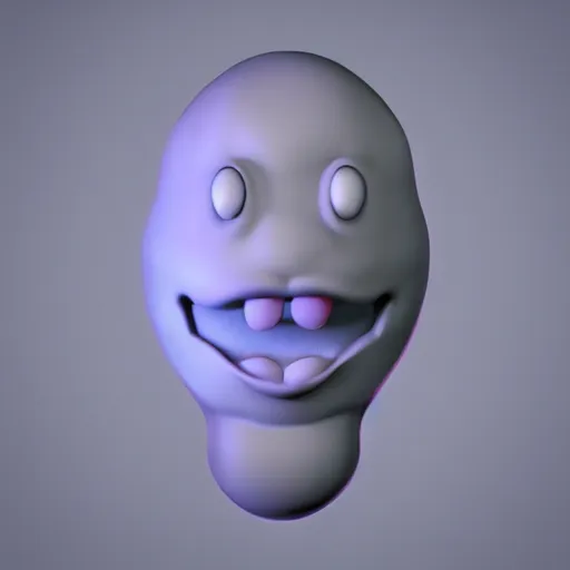 Prompt: shocked blob with a detailed face, 3 d render, rendered lighting