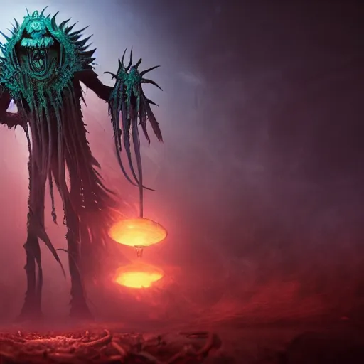 Prompt: necrotic eldritch abomination from the outer edges of reality, magic the gathering art, octane render, photo real