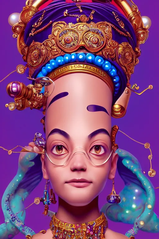 Prompt: maximalist detailed wise old genie portrait by adoryanti, machine. delusions, holosomnia, electrixbunny, rendered in discodiffusion. decorated with pearls and gems, behance hd. by wlop, rhads, makoto shinkai, ilya kuvshinov, igor goryunov artgerm. ray tracing hdr polished sharp