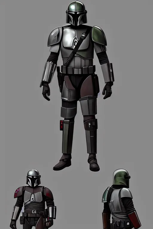 Prompt: Mandalorian wearing Dart Vader's armor suit, full character, artstation, highly detailed, highly realistic