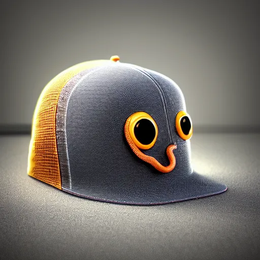 Image similar to hyperrealistic dslr film still of anthropomorphous cephalopod wearing trucker hat, stunning 8 k octane comprehensive 3 d render, inspired by istvan sandorfi & greg rutkowski & unreal engine, perfect symmetry, dim volumetric cinematic lighting, extremely hyper - detailed, extremely lifelike attributes & lifelike texture, intricate, masterpiece, artstation, stunning