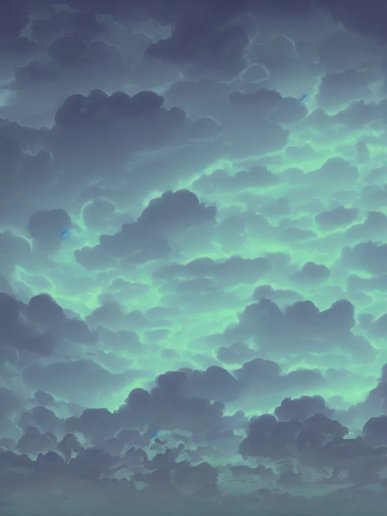 Image similar to neon glow in the dark clouds by disney concept artists, blunt borders, rule of thirds