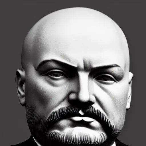 Image similar to hyperrealistic lenin portrait, sharp focus, elegant, highly detailed