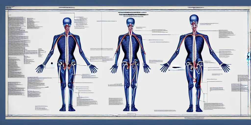 Image similar to technical diagram blueprint of anthropomorphic anatomical sip technician, performance enhanced salesman anatomy, snake oil sip tech technical blueprint plan